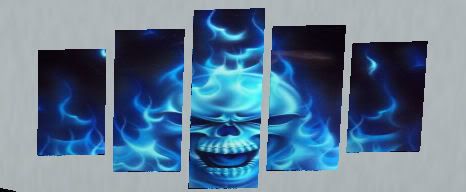 Flaming Blue Skull Picture
