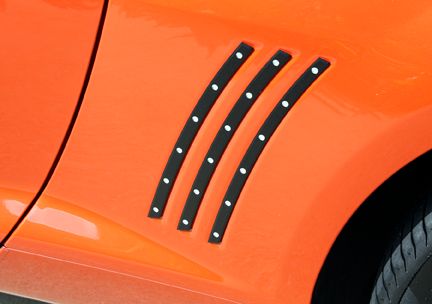 20102011 Camaro Rivet Black Billet Side Vent Insert Set CA00021SB
