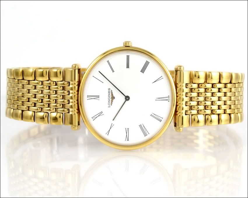 Mens LONGINES LA GRANDE CLASSIQUE 18k GOLD PLATED DRESS WATCH L46352