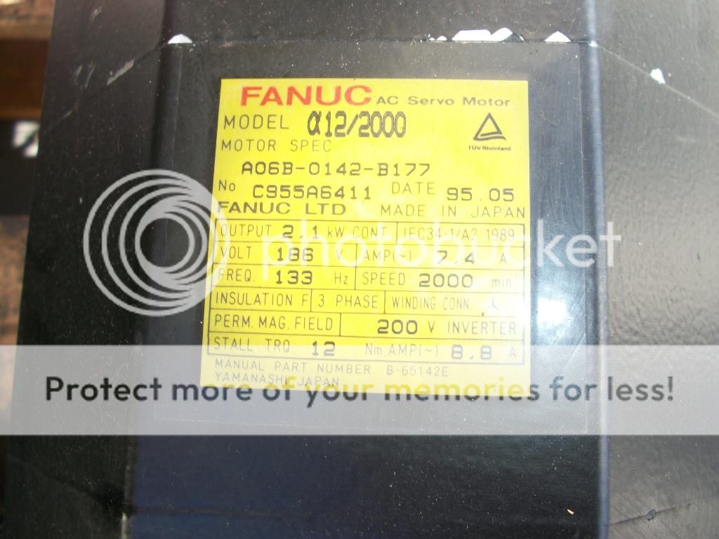 FANUC AC SERVO MOTOR 12/2000 A06B 0142 B177 W/ ENCODER  