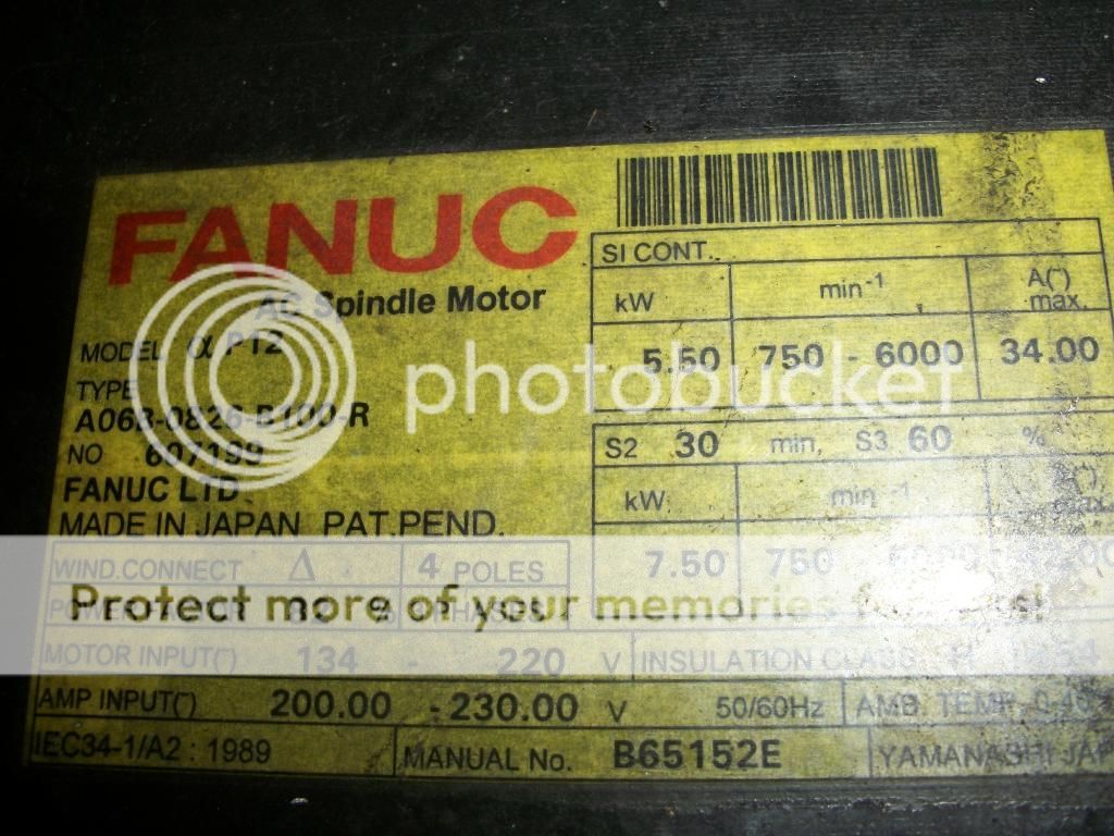 FANUC AC SPINDLE MOTOR P12 A06B 0826 B100 R CNC  