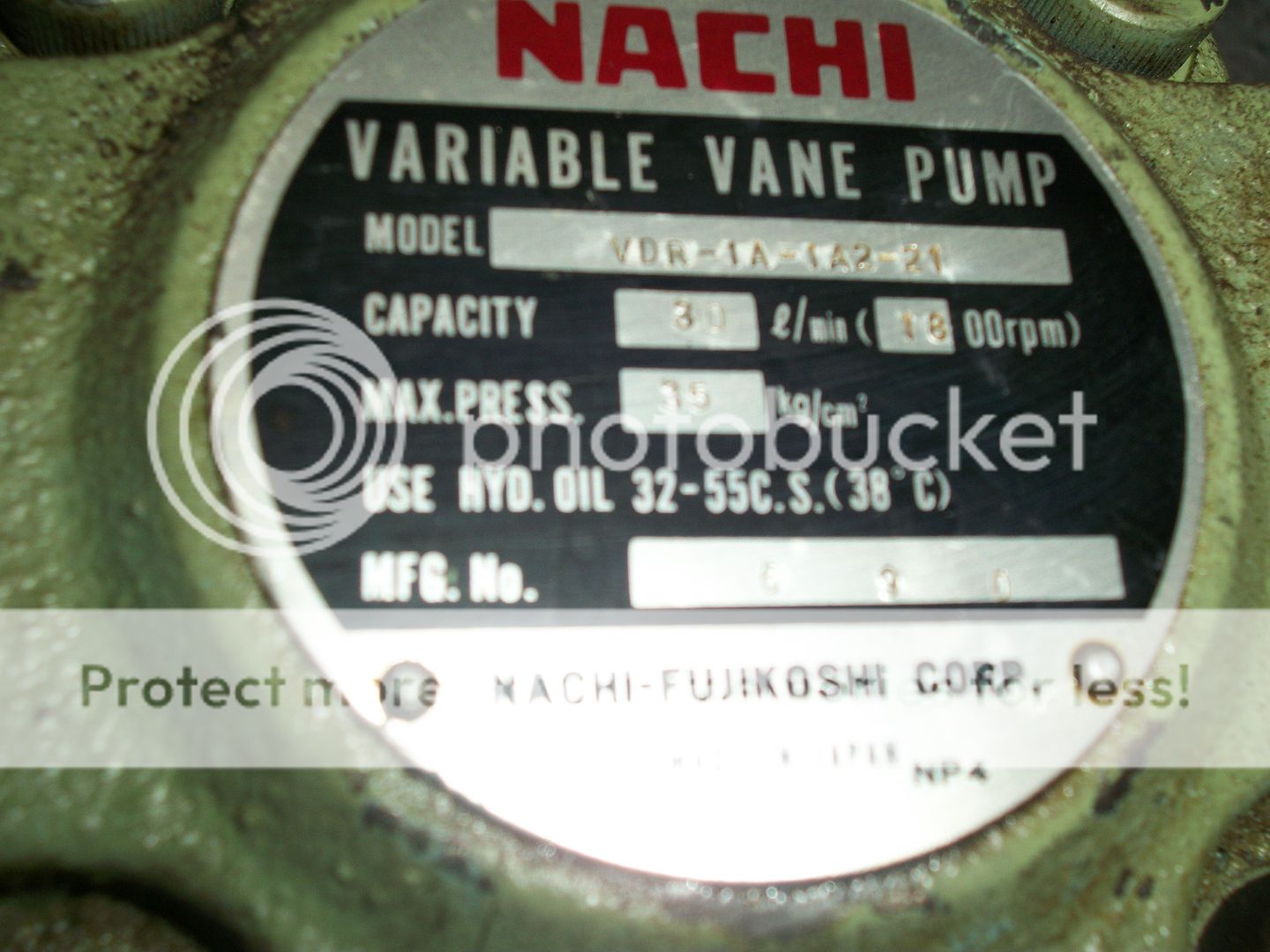 NACHI VARIABLE VANE PUMP VDR 1A 1A2 21 VDR1A1A221 CNC  