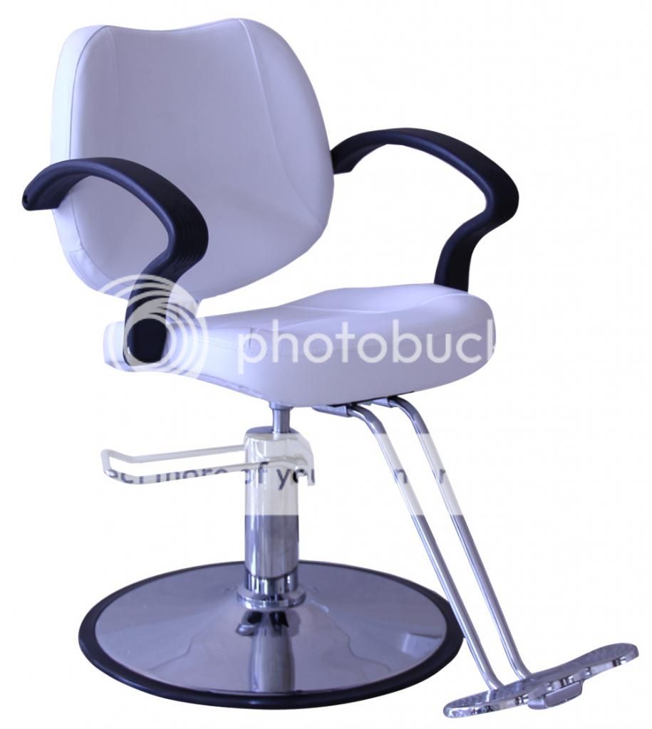 Professional White Hydraulic Styling Barber Chair Hair Beauty Salon Equipment