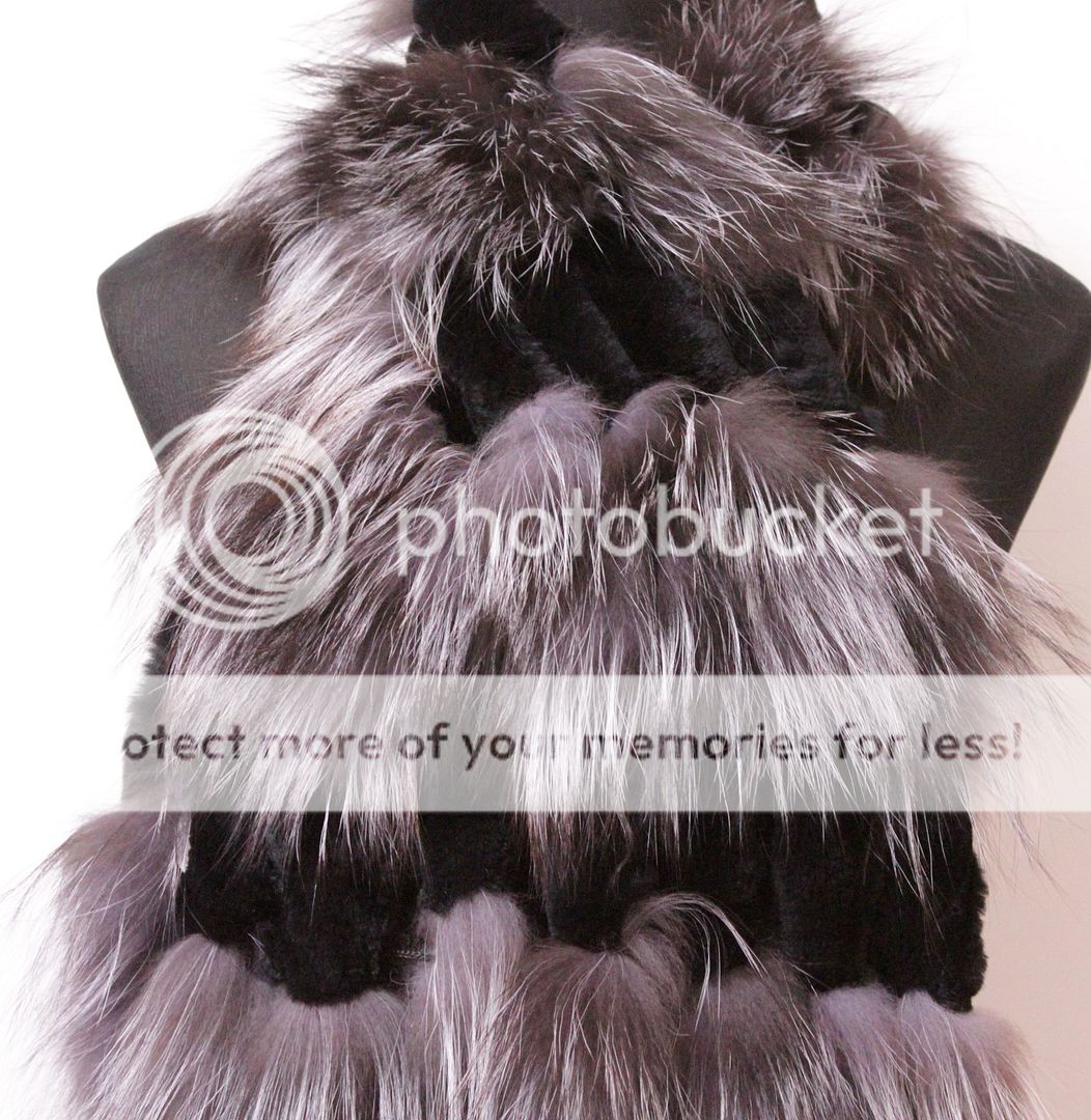 Super sell well silver fox fur+beaver fur scarfs shawls  