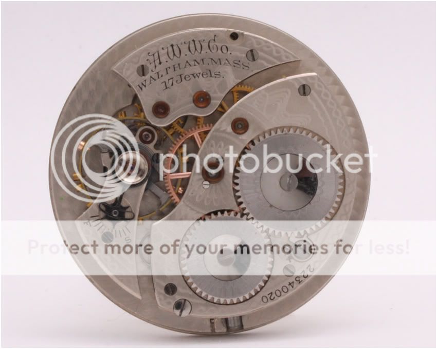   WALTHAM 17j POCKET WATCH MOVEMENT DIAL SET 14s, Grade 1425 c. 1919